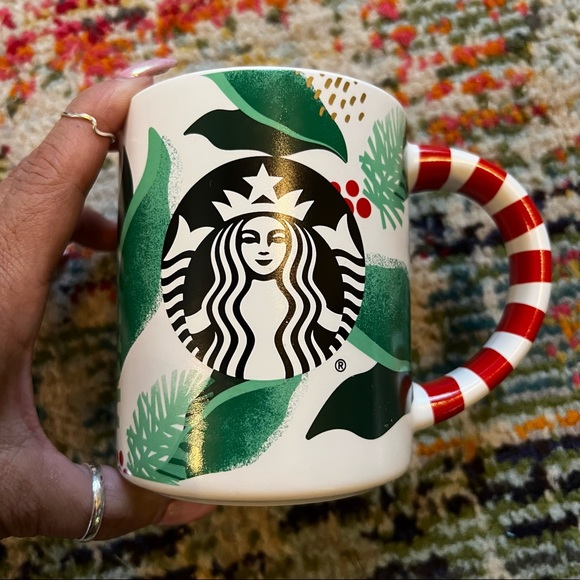 Starbucks 2019 Holiday Christmas Candy Cane Ceramic Cup Mug 12 oz - Picture 1 of 5